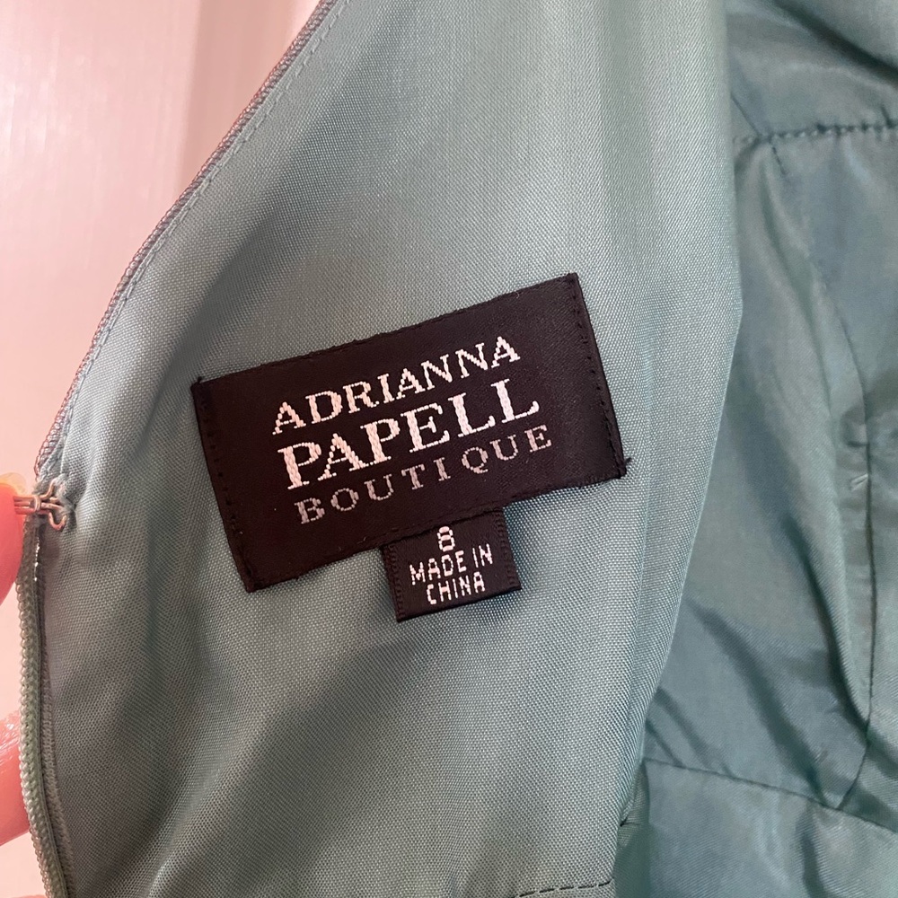Adrianna Papell Boutique Elegant Teal and Gold Dress - Picture 12 of 14
